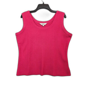 New Misook XL Petite Knit Tank Shell Office Career Fusia Tank Signature Knit
